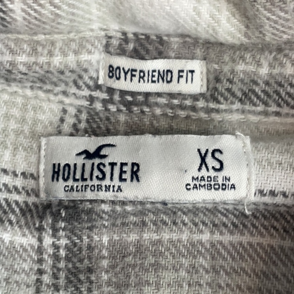 Hollister Shirt Womans‎ XS Boyfriend Fit Plaid Flannel - Picture 6 of 8